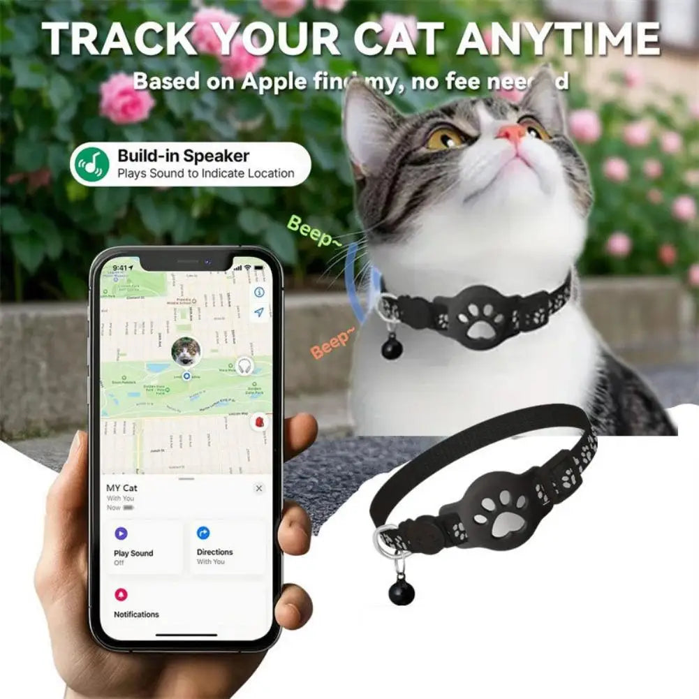 Dog wearing waterproof GPS tracker collar outdoors